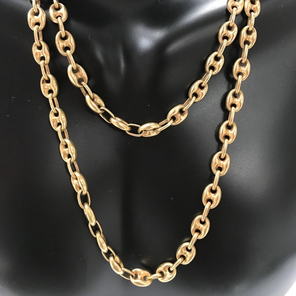 gold puffed gucci link chain